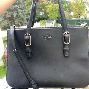 Kate Spade Black Satchel with Gold Accents